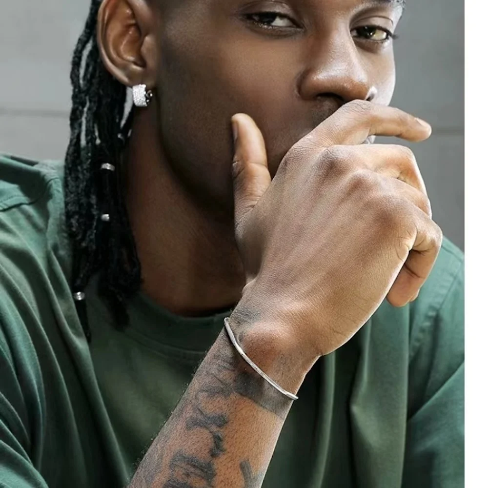 925 スターリングシルバー 3 ミリメートルスネークチェーンブレスレット男性ヒップホップシンプルなブレスレット女性のファッションチャームパンクパーティージュエリー卸売