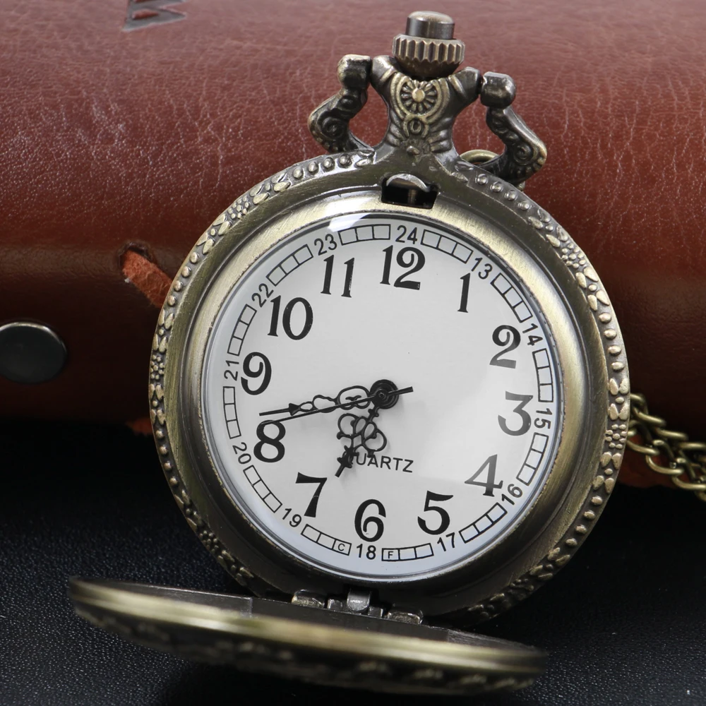 청동 동화 소녀 패턴 Steampunk 석영 주머니 시계 남성과 여성을위한 보편적 인 장식 보석 목걸이 선물