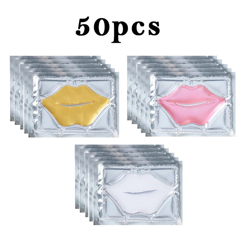 Bộ 50 Collagen Nạ Môi Dưỡng Ẩm Chống Nhăn Dưỡng Làm Đẹp Môi Chăm Sóc Labial Kem Dưỡng Ẩm Môi Miếng Dán Miếng Dán Gel Chăm Sóc Da