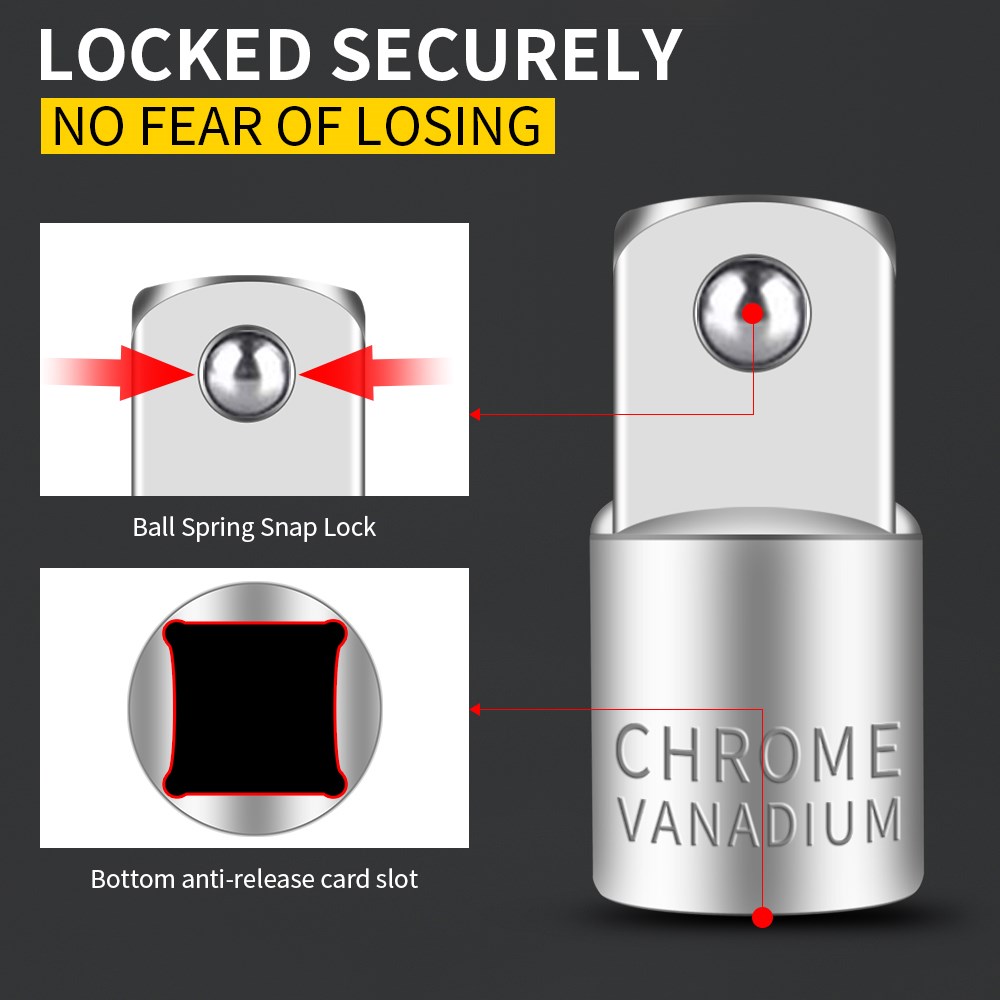 Onnfang Socket Adapter Drive Head Ratchet Wrench 1/2 3/8 1/4 CR-V Chrome Vanadium Steel for Car Bicycle Garage Home Repair Tools