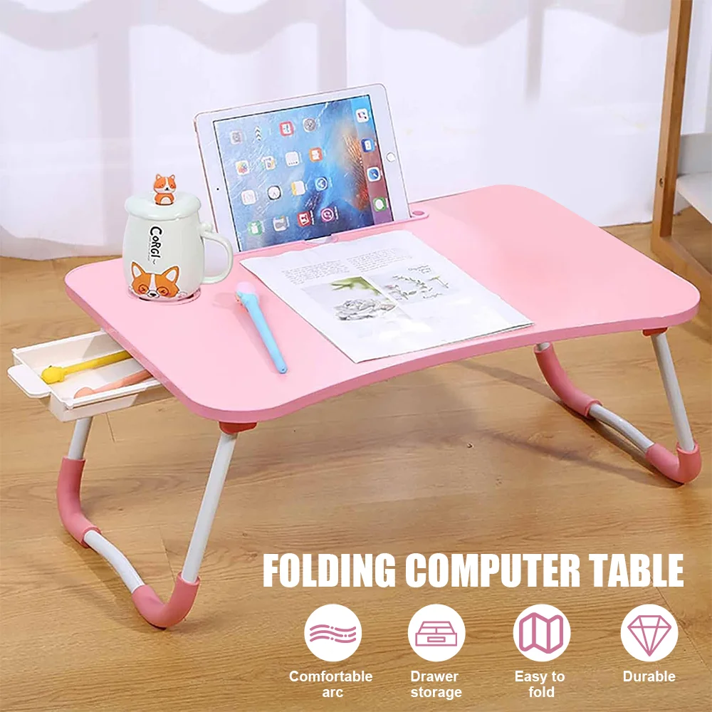 New Folding Laptop Desk for Bed & Sofa Laptop Portable Lap Desk Bed Tray Table Desk for Study and Reading Bed Top Tray Table
