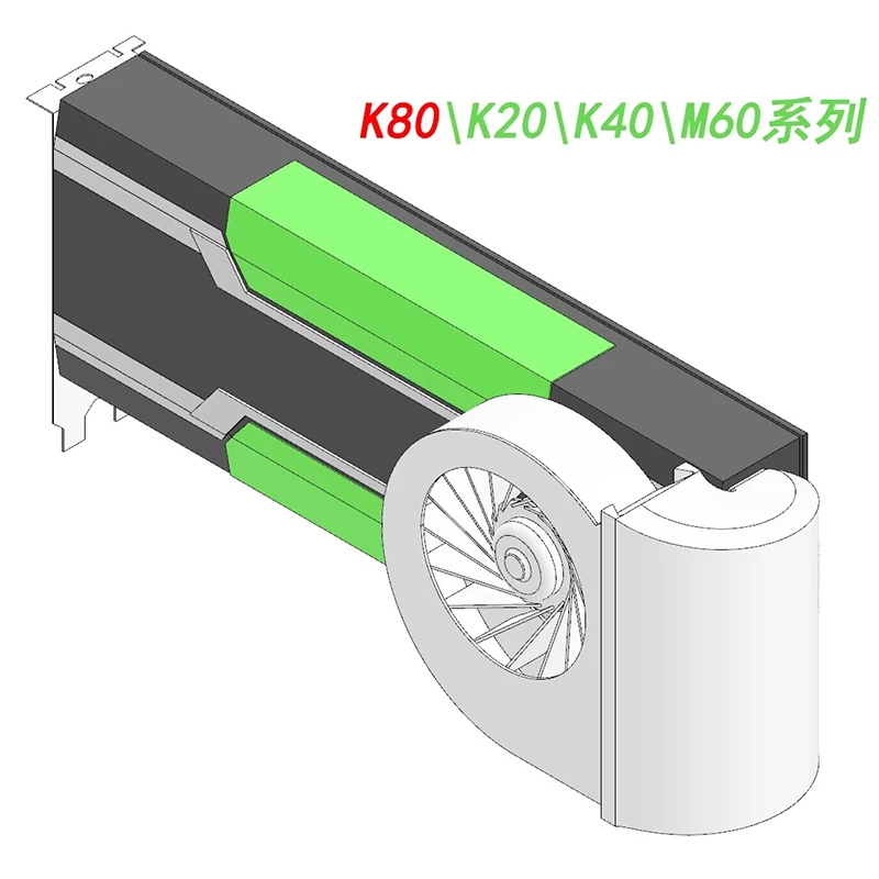 Вентилятор радиатора, 1 шт., подходит для Nvidia Tesla K80 K20 K40 M60, U-образный турбовентилятор для видеокарты