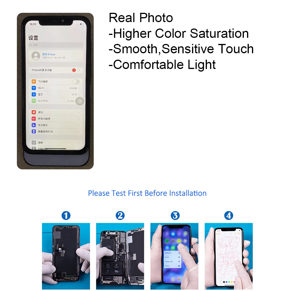Best Choice EBR incell สําหรับ iPhone 11 11 Pro 11 Pro MAX จอแสดงผล LCD Touch Screen Digitizer Assembly Replacement
