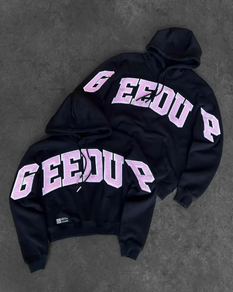 Sudadera con capucha de gran tamaño con estampado de letras coloridas para mujer, ropa de moda urbana europea y americana, Jersey sencillo Retro, sudadera para hombre