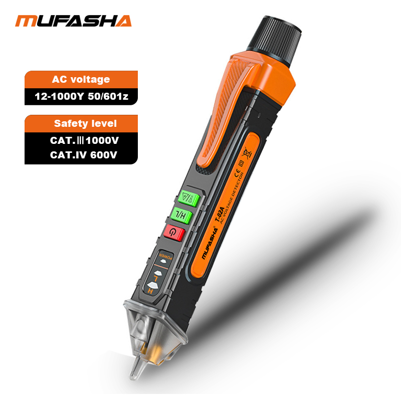 Detector de voltaje sin contacto, bolígrafo eléctrico, probador de voltaje de CA, buscador de punto de interrupción inteligente, 12-1000V