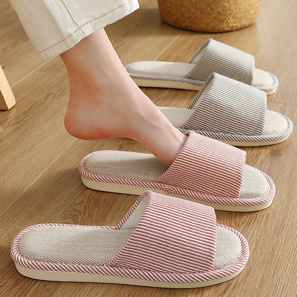 ZHIDA Dames Linnen Slippers Lente en Herfst Thuis Schoenen Ademend Indoor Antislip Paar Slippers Zweetabsorptie Hennep Slides