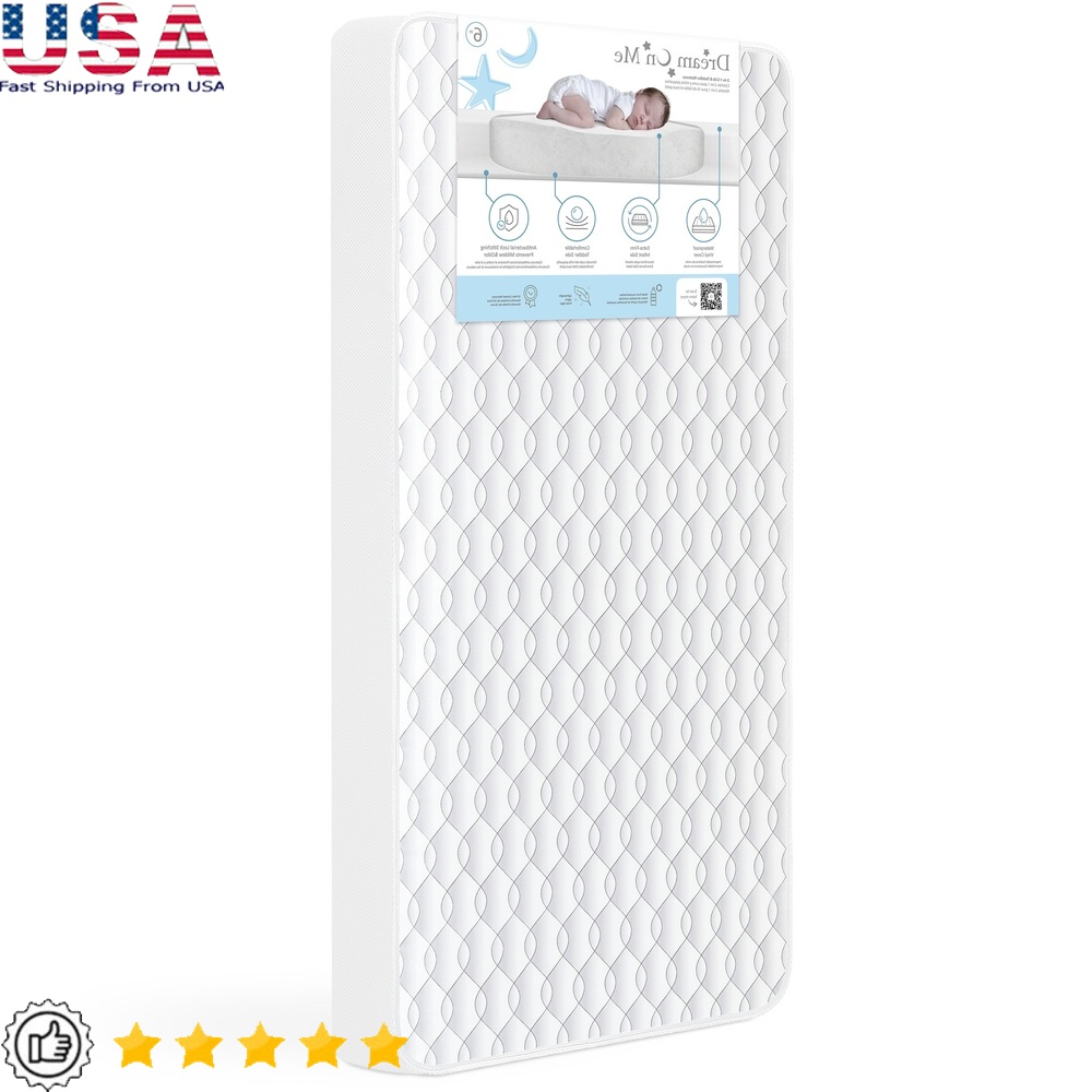 Breathable 6 Inch Full-Size Firm Foam Mattress Hypoallergenic Waterproof Cover Toddler Crib Mattress Airflow Certified Safe