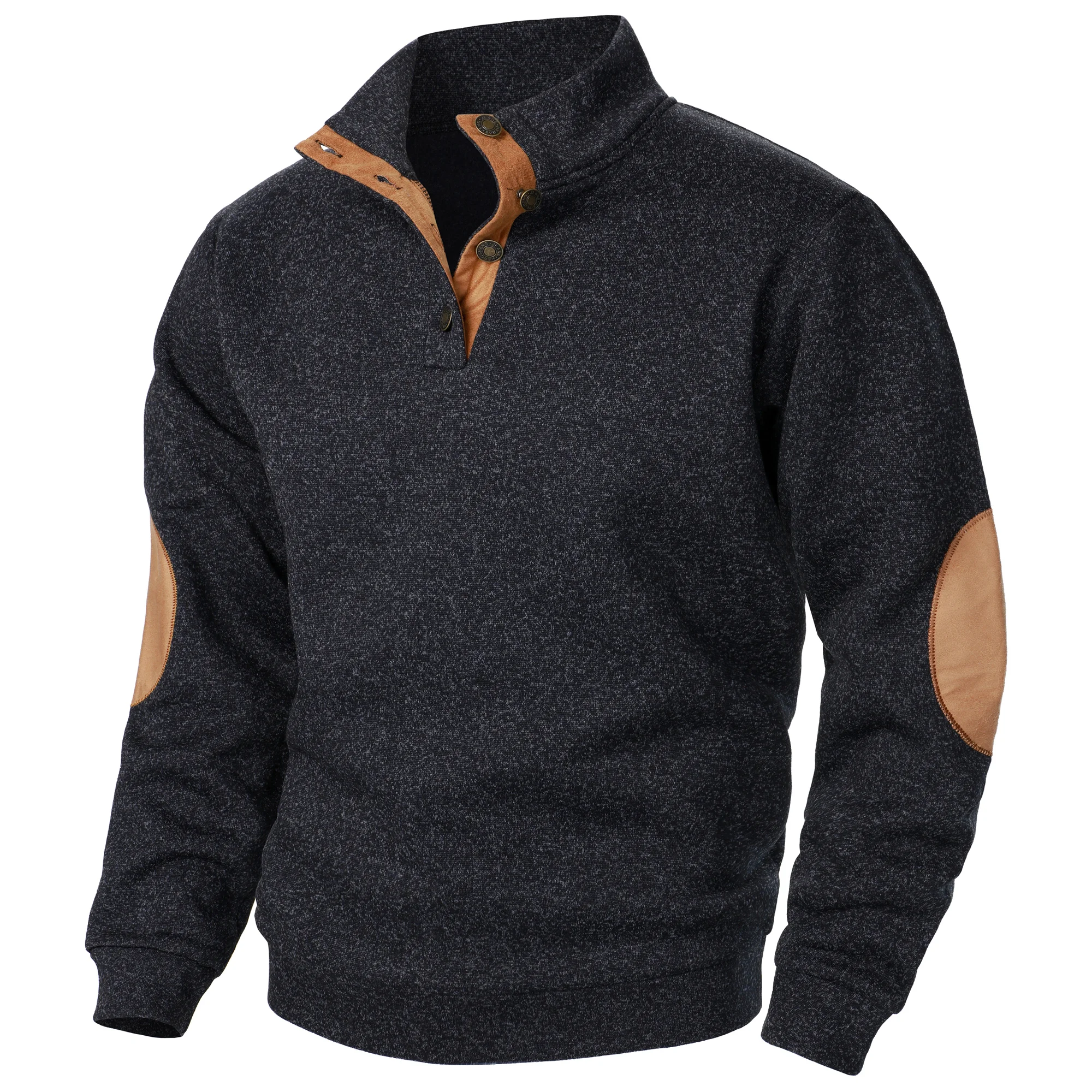 Herfst- en winterheren casual gebreide trui met opstaande kraag en lange mouwen