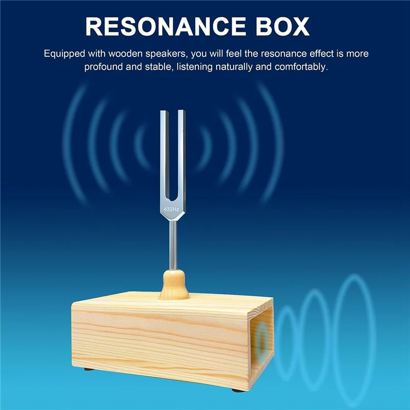ใหม่ล่าสุด 432 Hz ส้อมเสียง Resonance Box สําหรับ Sound Healing, ส้อมเสียงการสอน Resonance, การทดสอบการได้ยิน, การทําสมาธิ