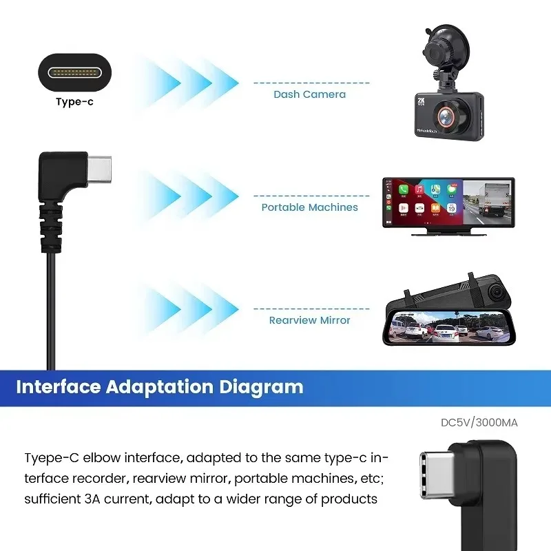 Auto-Recorder-Stromkabel, Dashcam-Hardwire-Kit, USB-DVR-Aufladegerät, Kabelsatz, 1 Set, 12 V auf 5 V, 4 Sicherungssatz