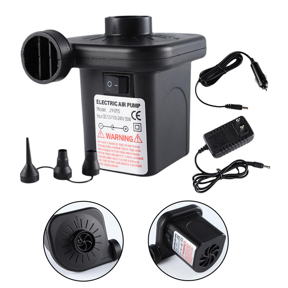 50W Auto Travel mat Electric Inflator pump 5/17/22mm nozzle Portable Camping Air cushion fill pump Pool inflator blower tools