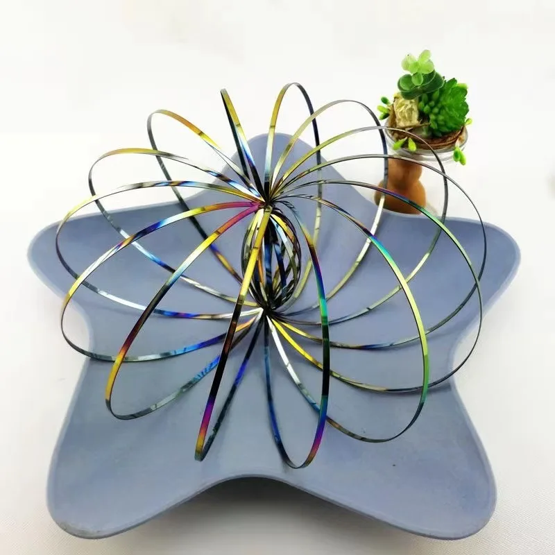 Flowtoy Magic Fidget แหวน Toroflux Amazing Flow แหวนของเล่น Kinetic ฤดูใบไม้ผลิของเล่นตลกเกมกลางแจ้งของเล่นอัจฉริยะ Fidget เด็กของขวัญ