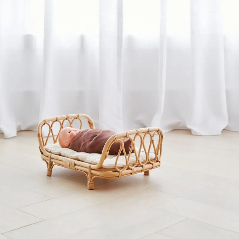 Mới Sinh Ra Chụp Ảnh Chống Đỡ Giường Handmade Cho Bé Búp Bê Giường Mây Giỏ Tre Cho Bé Bebe Sơ Sinh Đạo Cụ Chụp Ảnh Accessorie Phòng Thu