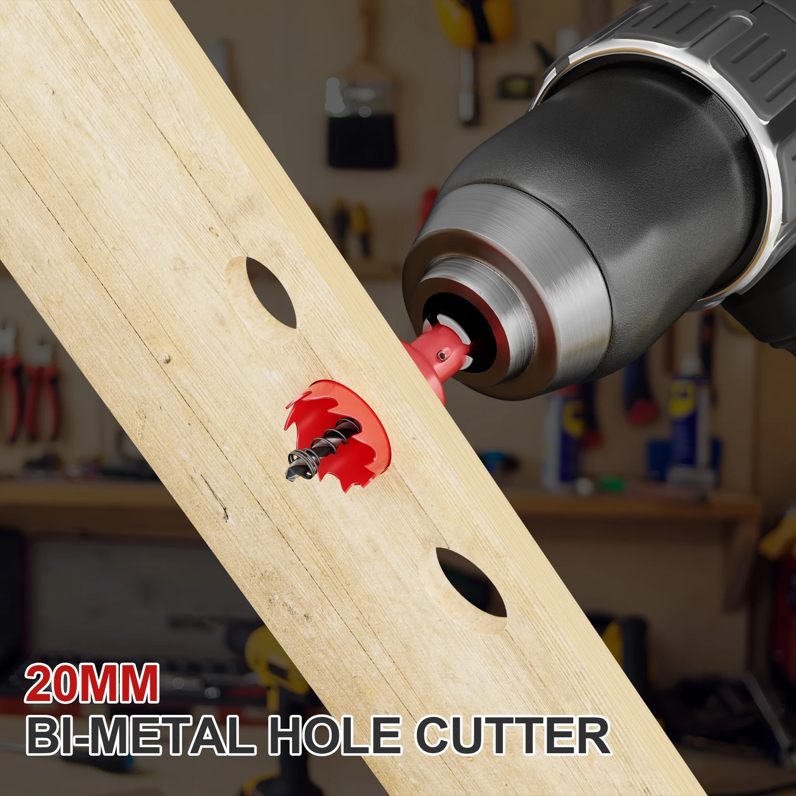1pcs M42 20mm-200mm Adjustable Hole Saw Drill Bit for Metal, Wood, Gypsum Board - Durable Cutting Tool for Various DIY Projects