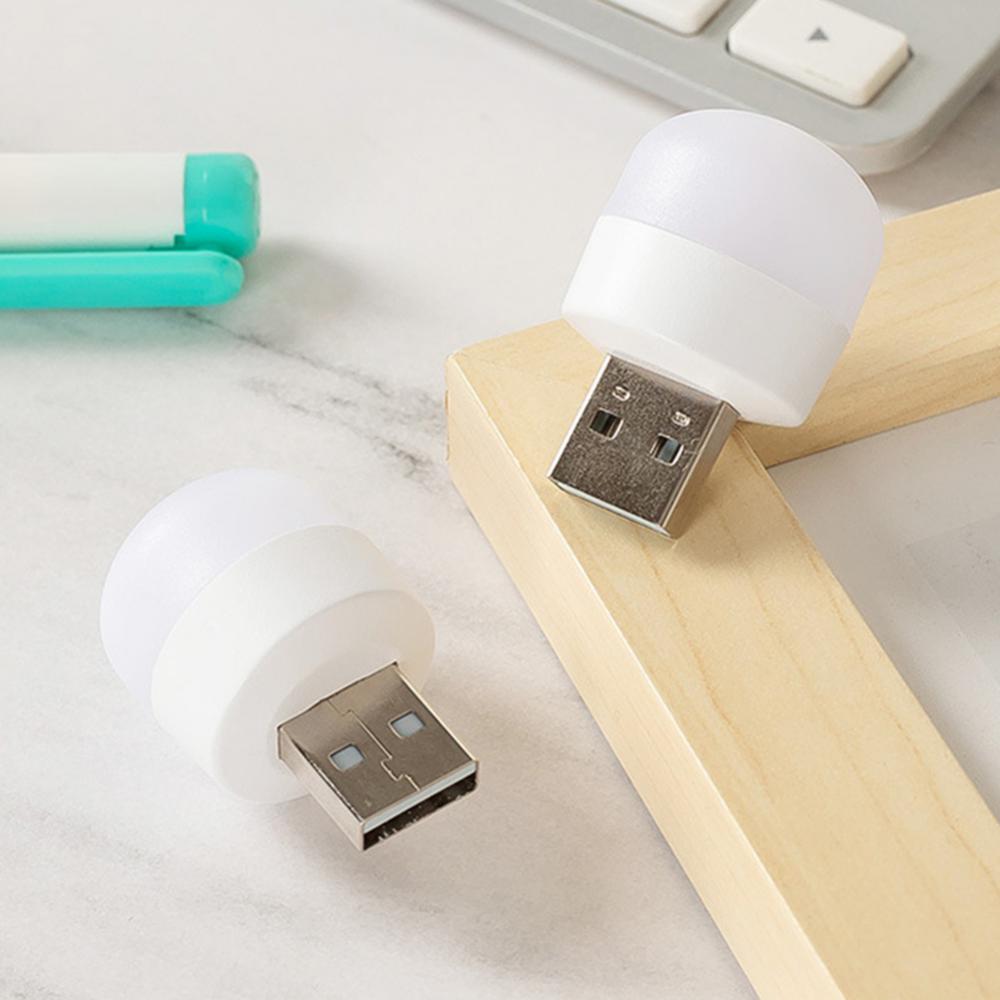 Bombilla de lámpara de escritorio Mini Led Usb recargable pequeña luz nocturna de lectura redonda luces de libro de escritorio carga de Banco de energía