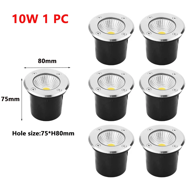 5W 10W 12W enterrado camino de jardín punto luz subterránea empotrada AC220V110V12V24V IP67 impermeable Led lámparas subterráneas de jardín