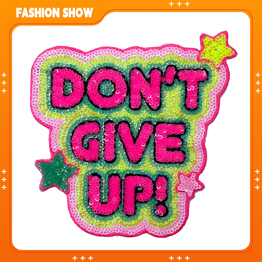 Не дает блестками вышитая нашивка с буквами можно гладить и сшить вручную аксессуары для одежды «сделай сам» толстовка/футболка/куртка украшение вдохновляющая английская нашивка