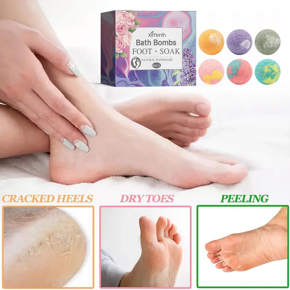 6Pcs /box Herbal Essential Oil Bubble Bath Ball Bathing Organic Spa Bath Foot Mini Gift Natural Handmad Bath Bombs Ball N6C2