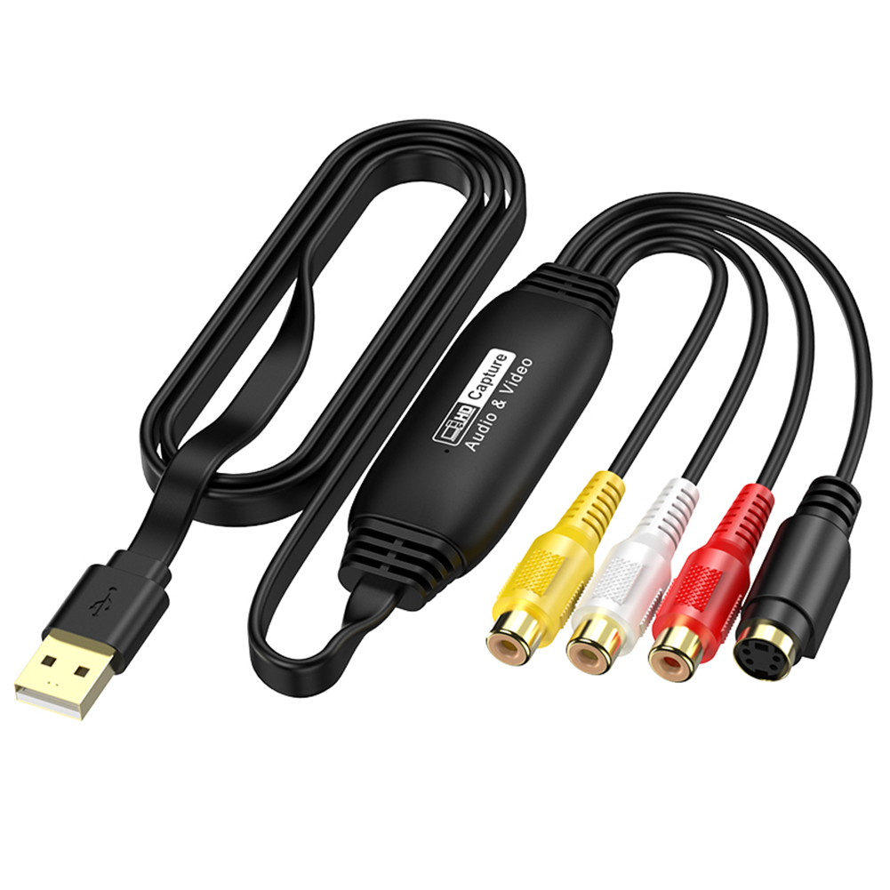 Tarjeta de captura de vídeo USB VHS TV DVD VCR Tarjeta adaptadora de captura de audio RCA a USB Convertidor de vídeo para Mac PC