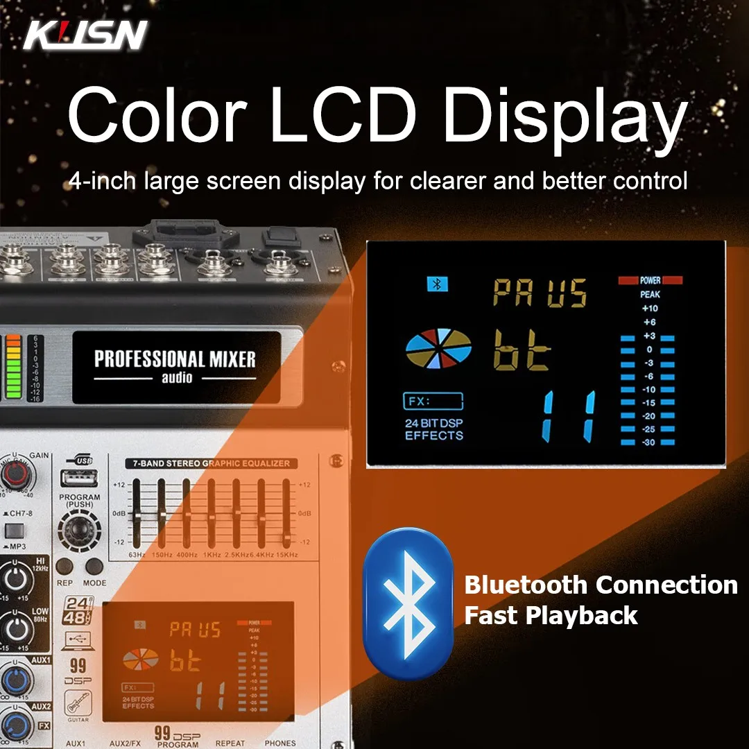 12 Channel Professional Audio Digital Mixer Mixing Console 99 DSP Mini Sound Mixer Console With Bluetooth MP3 USB