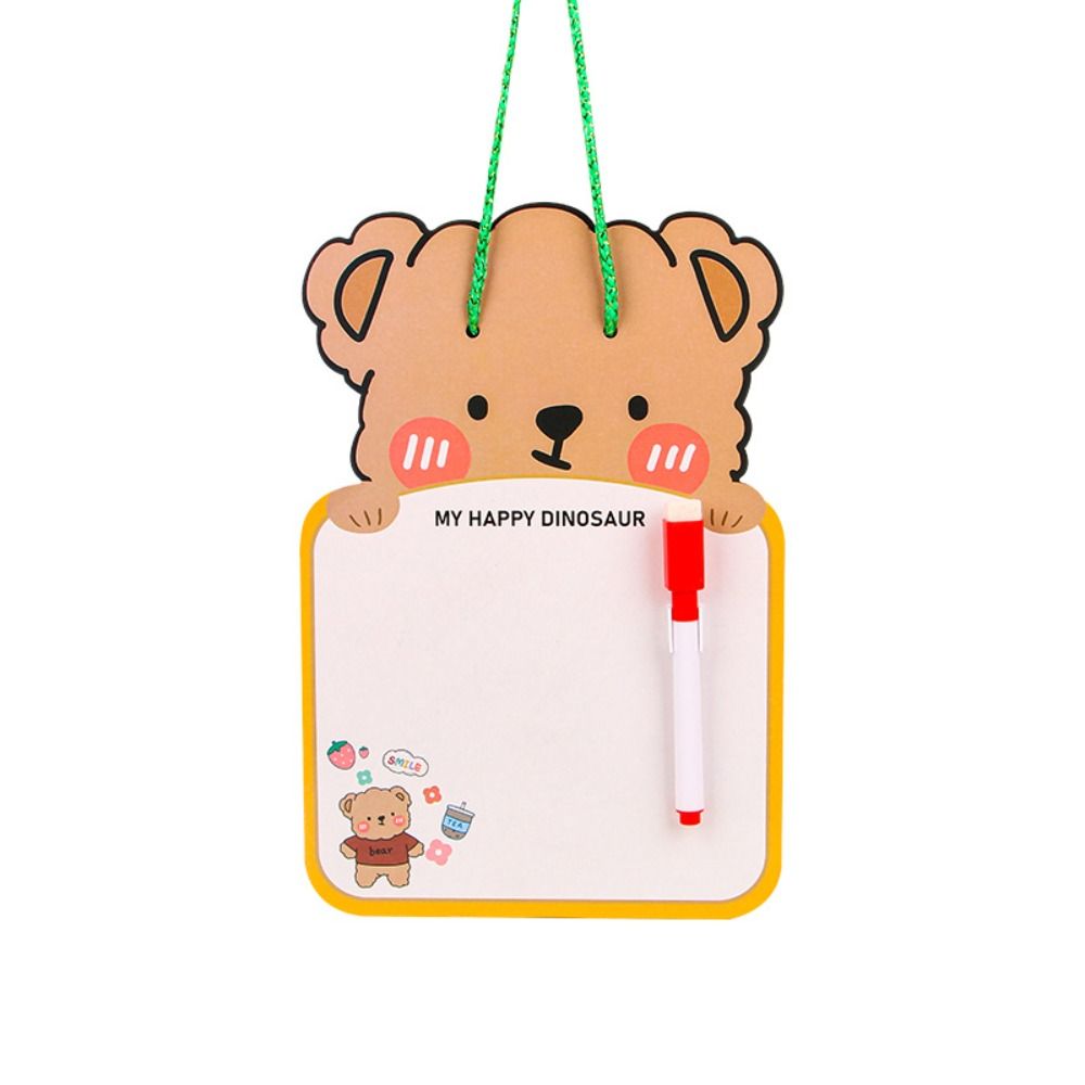 Cute Erasable Whiteboard Portable Suspendable Creative Whiteboard Notebook Cartoon Animal Shape Reusable Drawing Board Students