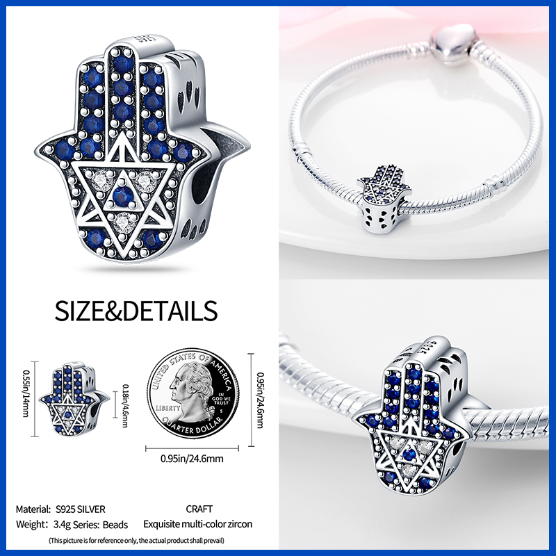 100% real 925 prata clássico olho do diabo encantos contas para mulheres caber original qikaola pulseiras finas diy jóias fazendo