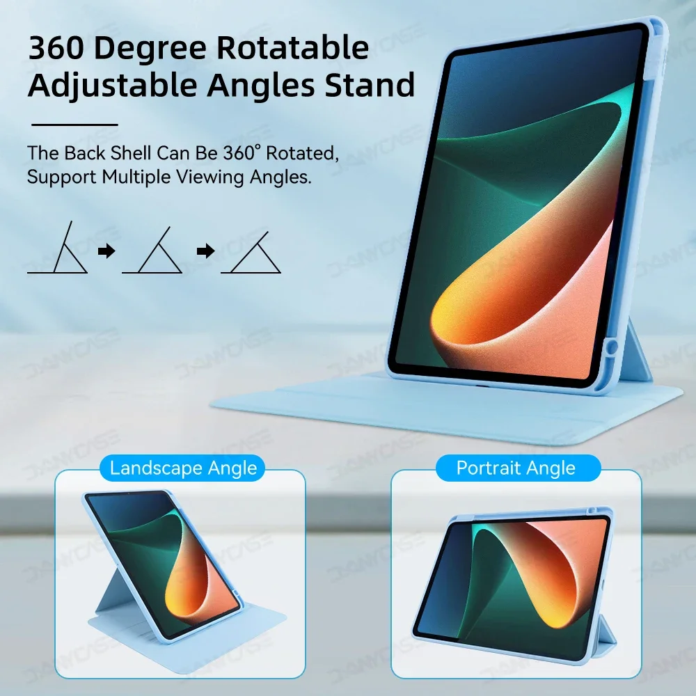 Xiaomi パッド 6 5 プロ 2023 11 インチケース 6s プロ 12.4 インチ 360 °   Xiaomi Pad 5 6 11インチTPU保護カバーフリップケース用回転