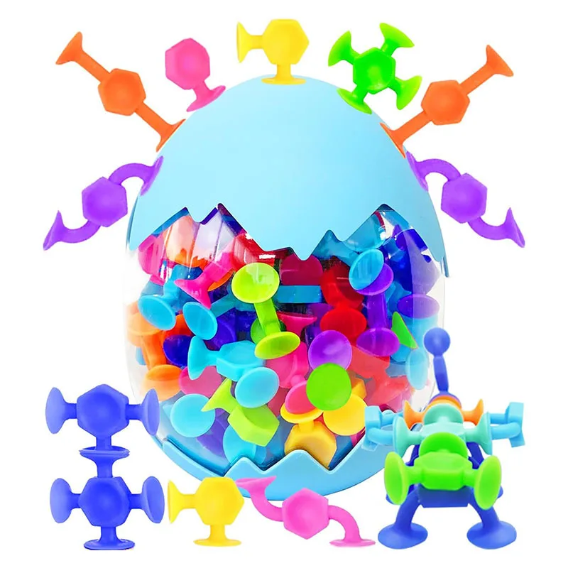 Suction cup soft block suction, suction, adhesive, and children's puzzle DIY versatile building block toys