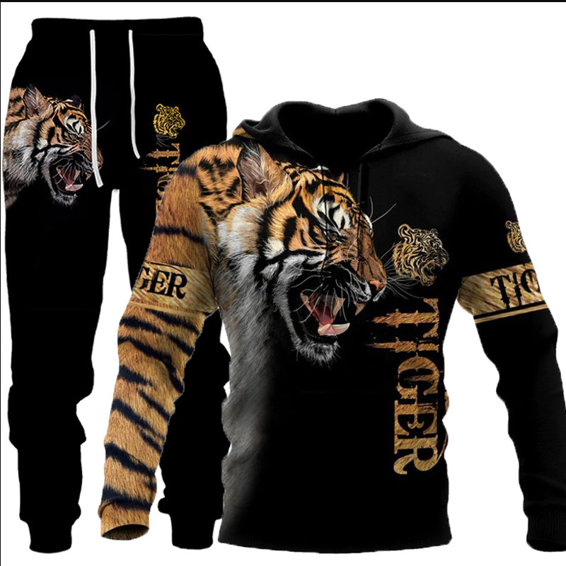늑대 3d 인쇄 까마귀 바지 정장 남성 가을, 겨울 캐주얼 운동복 풀오버 남성 Tracksuit 세트 패션 남성 의류 정장
