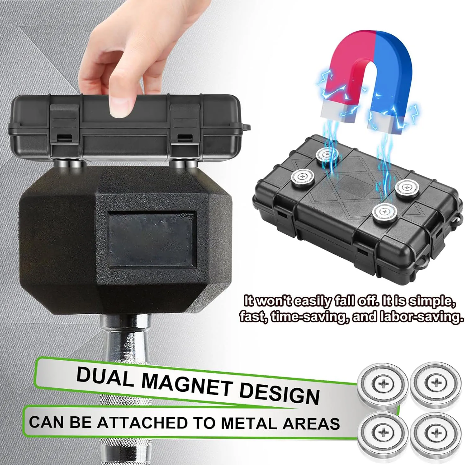 Magnetic Key Box Car Hide Key Magnetic Waterproof Magnetic Key Holder Multipurpose Key Holder for Under Car Rust-Proof Box