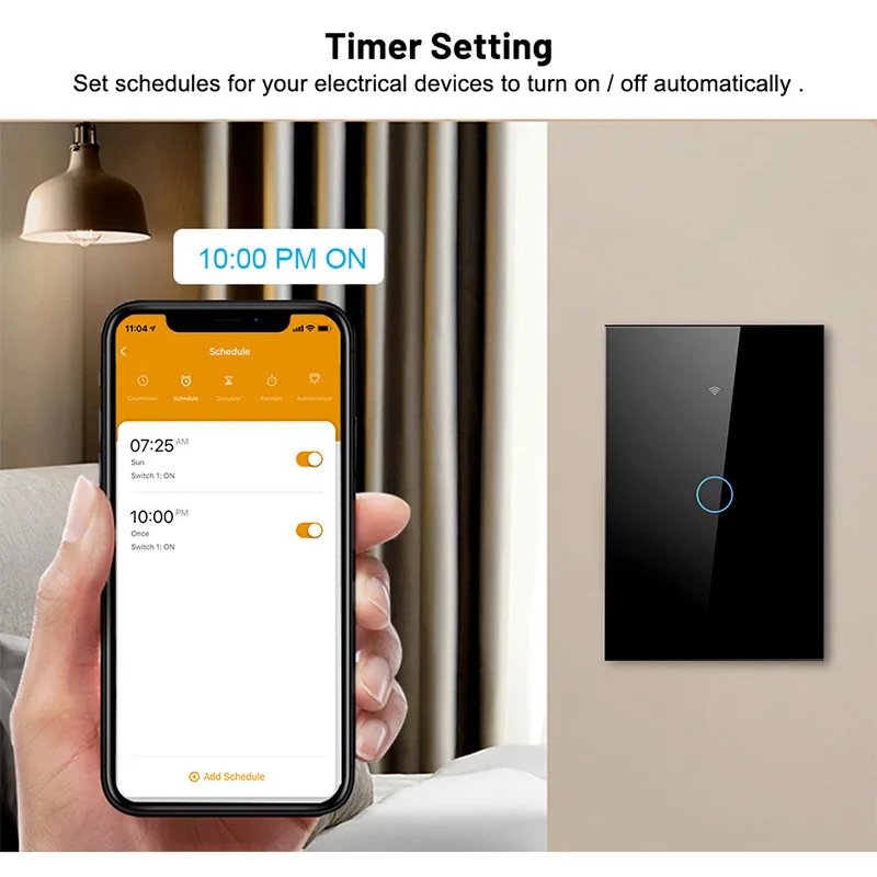 Tuya app eua wifi interruptor de parede inteligente 1/2/3 gang sem fio neutro sensor toque led interruptores luz casa inteligente alexa google casa