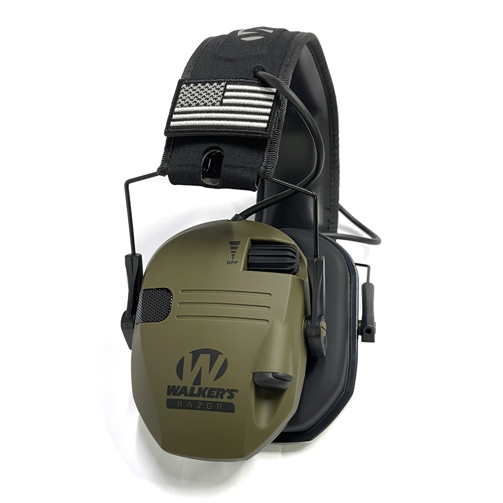 NRR 23dB Shooting Ear Protection with US Flag Electronic Earmuffs for Shooting/Hunting Noise Reduction Headphones