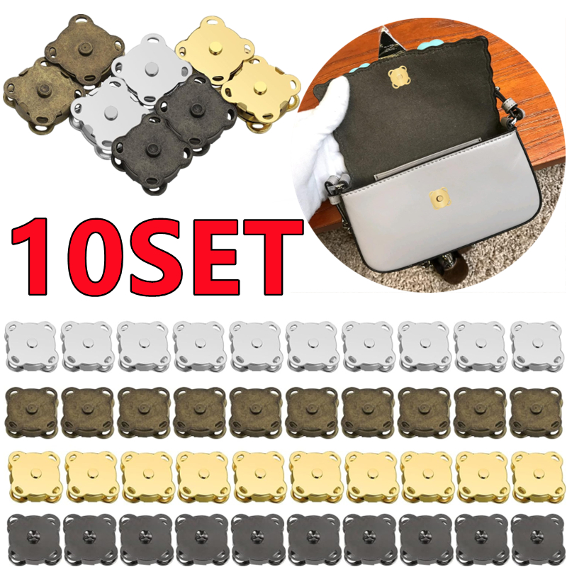 10/5/1Set magnetischer Druckknopf aus Metall, unsichtbar, zum Aufnähen, Knopfverschluss, Verschlüsse, Verschlüsse für Geldbörse, Taschen, Kleidung, Basteln, DIY-Zubehör
