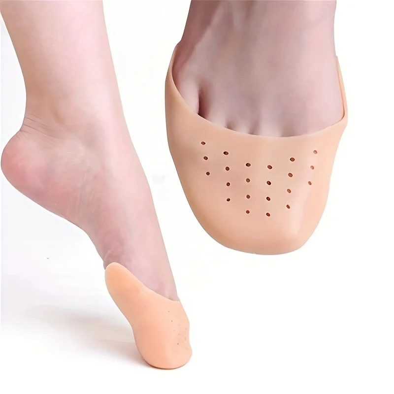 1 par de protetores de dedo do pé de gel macio ballet pointe dança atleta sapato almofadas de dedo do pé pointe silicone gel bolsa protetor com respirável