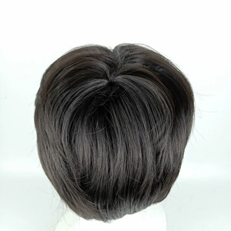 Mode Mannen Synthetische Zwarte Korte Pruik Met Midden Parted Bang Diy Styling Pruik Voor Mannen Dagelijks Dragen Toupetje Haarstukken Steil Haar