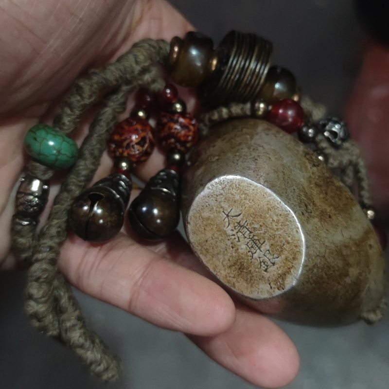 Antique Collection Rural Old Qing Dynasty Silver Ingot Handle Piece Patina Rich Condition Perfect Real Object Photography Town H