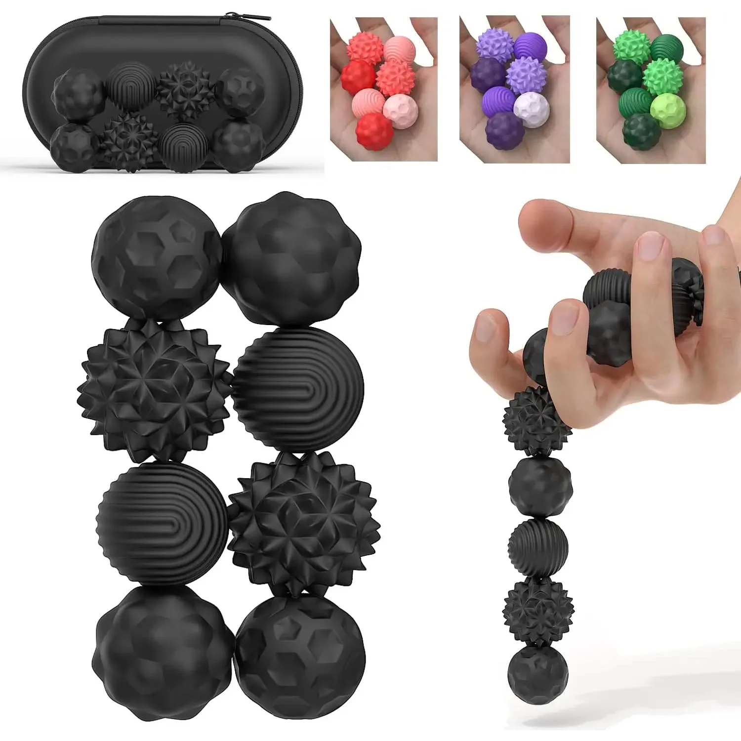 Palline sensoriali magnetiche in silicone Giocattolo agitarsi Palline per preoccupazioni Autismo Calmante Agitarsi Giocattolo Kid Adulti Ansia Sollievo dallo stress Giocattolo sensoriale