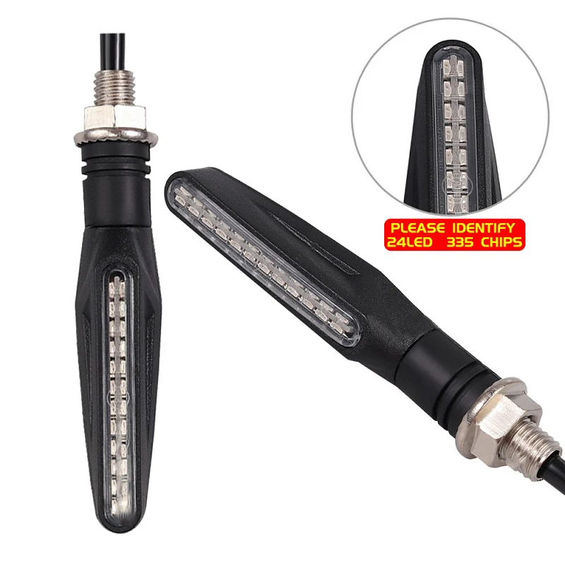 2PCS Motorcycle Turn Signal Light E11 Mark Built Relay 335SMD Turn Signals Indicator Flashing Light Blinker Universal M10 Bolt
