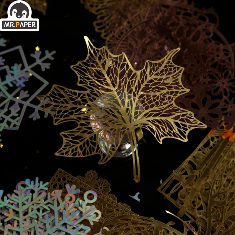 Mr.Paper 빈티지 할로우 브론징 카드스톡 종이, 미적인 손 계정 장식 재료 종이 제품, 8 가지 스타일, 10 개/가방