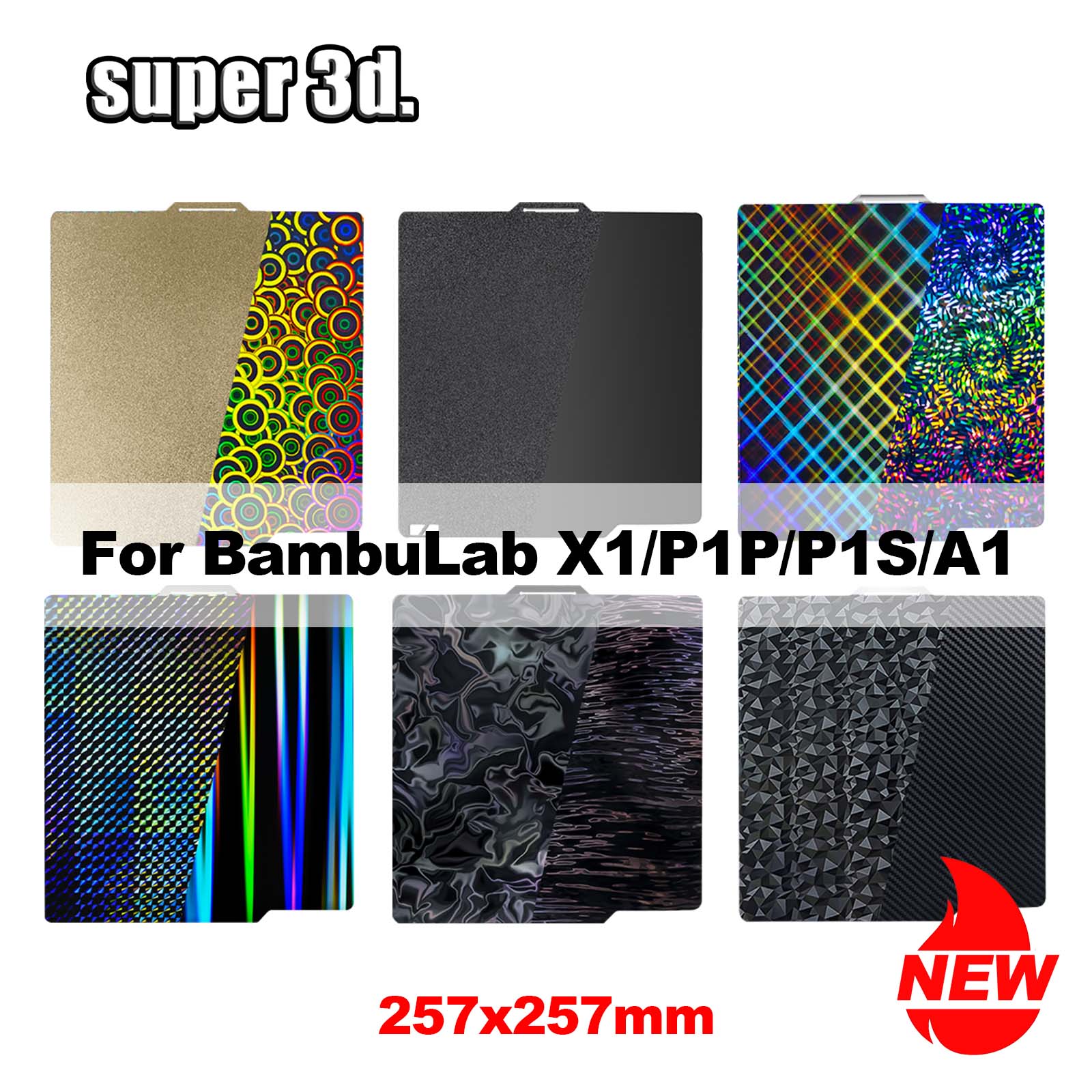 PEO Bambulab Build Plate P1s Пружинный стальной лист Pei Sheet 257x257 Build Plate P1s Bamboo Lab Bambulabs X1 Carbon X1 A1 H1H Plate