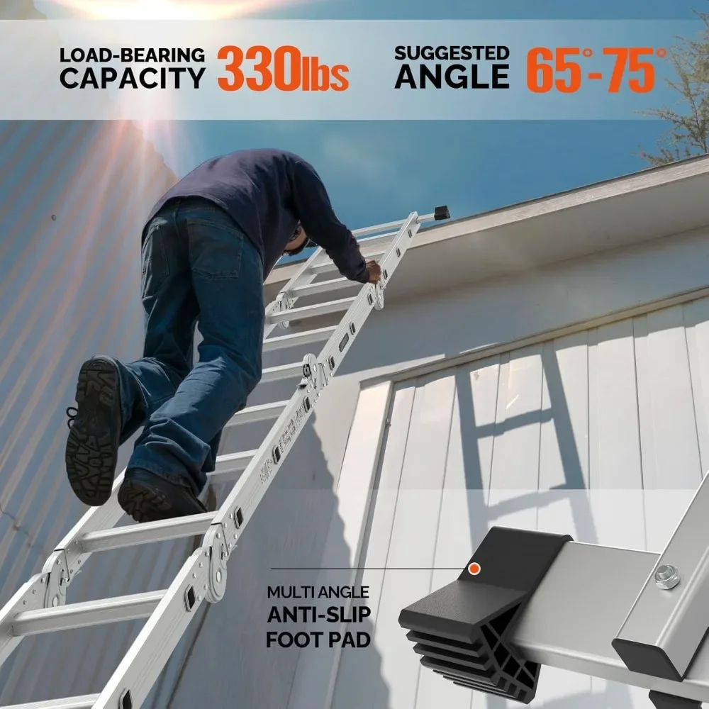 Folding Ladder Multi-Purpose Aluminium Extension 7 in 1 Step Heavy Duty Combination EN 131 Standard