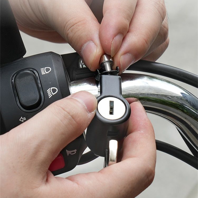 Universal Motorcycle Helmet Lock Bicycles Portable Security Anti-Theft Fixed Helmet Lock for 22-28mm Handlebar Moto Accessories
