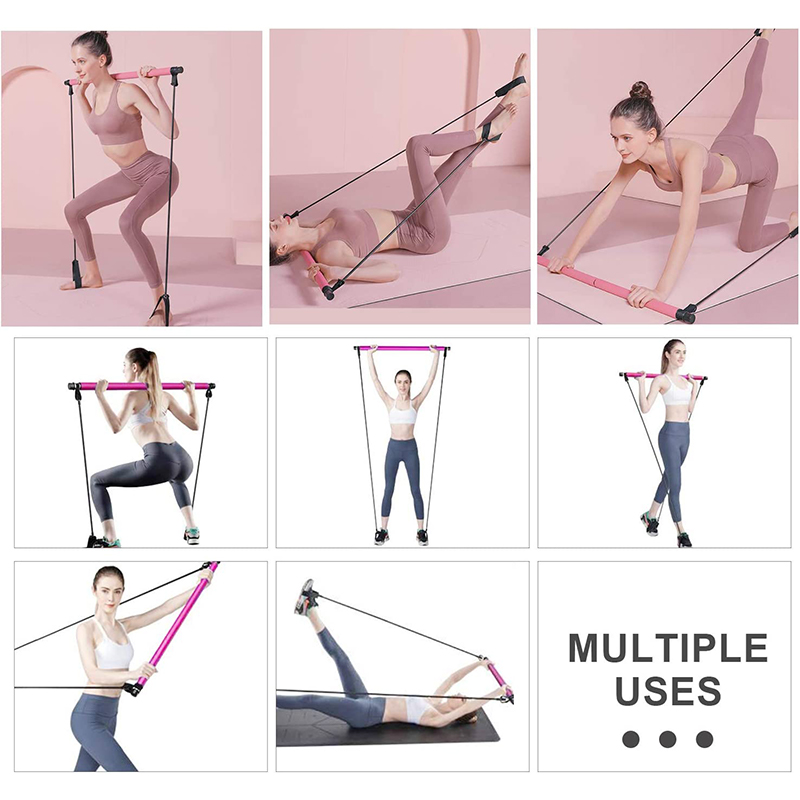 Multifunctionele Pilates Bar Combinatie Fitness Bar Yoga Borstuitbreiding Spantouw Rugtrainer Elastisch touw Stretchriem