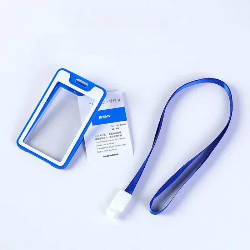 Unisex Colorful Employee Id Case with Lanyard Double Side Id Credit Card Holder Access Bus Card Case Badge Holder Card Sleeve