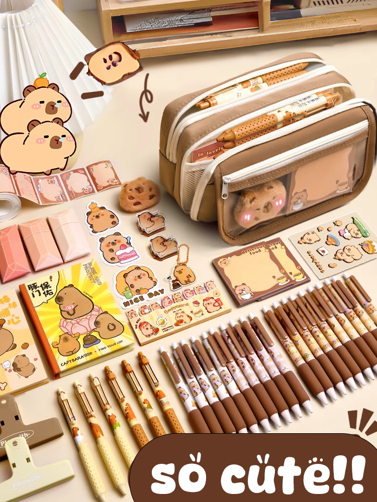 น่ารักผ้าดินสอ Kawaii ขนาดใหญ่ความจุสัตว์ซิปเด็กกระเป๋าเด็กปากกากระเป๋าสาวโรงเรียนกรณีอุปกรณ์