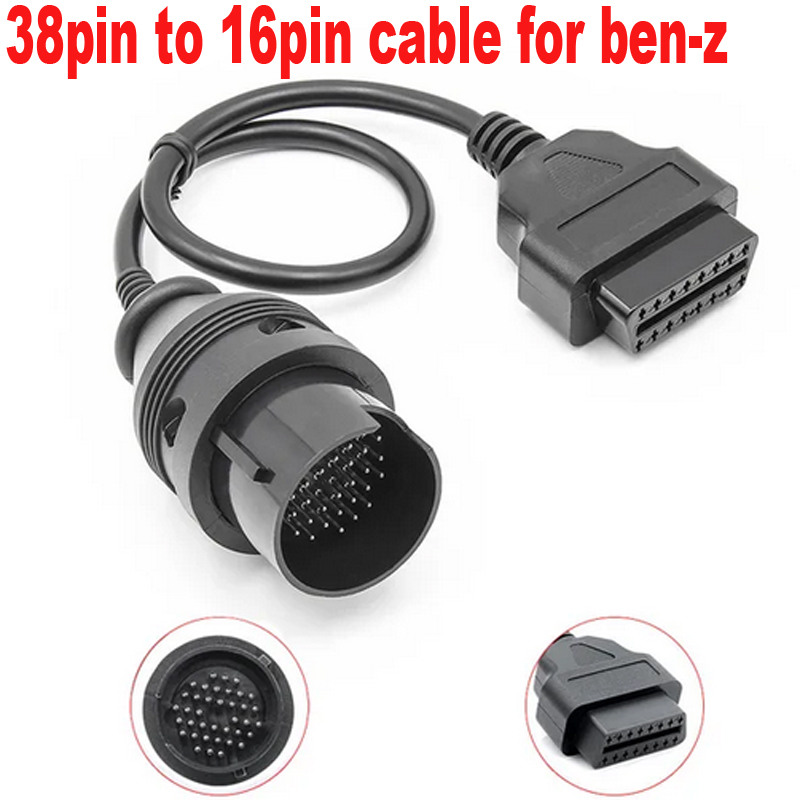 2024 Voor Mercedes 38 Pin naar 16 Pin Vrouwelijke Connector Obd Obd2 Obdii Diagnose Connector Verlengkabel Adapter Voor Ben z