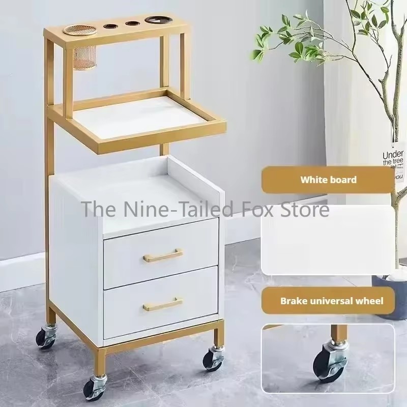 Beauty Salon ถาดเสริมล้อรถทําความสะอาดรถเข็นเฟอร์นิเจอร์มืออาชีพช่างทําผมความงาม Carrello แผนกต้อนรับตัดผม