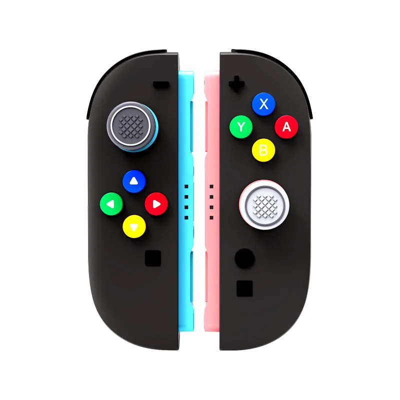 Para Nintendo Switch, tapas de empuñaduras de 2 botones, tapa de Joystick + juego de pegatinas de botón, botón de material de silicona para accesorios switch2