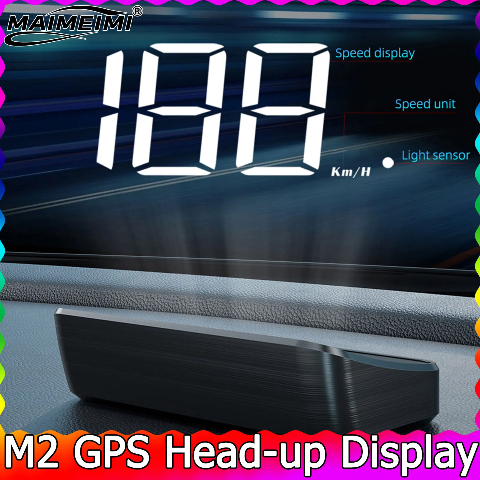 M2 GPS HUD Head Up Display Auto Universele Snelheidsmeter KMH USB-kabel Plug & Play GPS & Beidou Dual Satellietsysteem