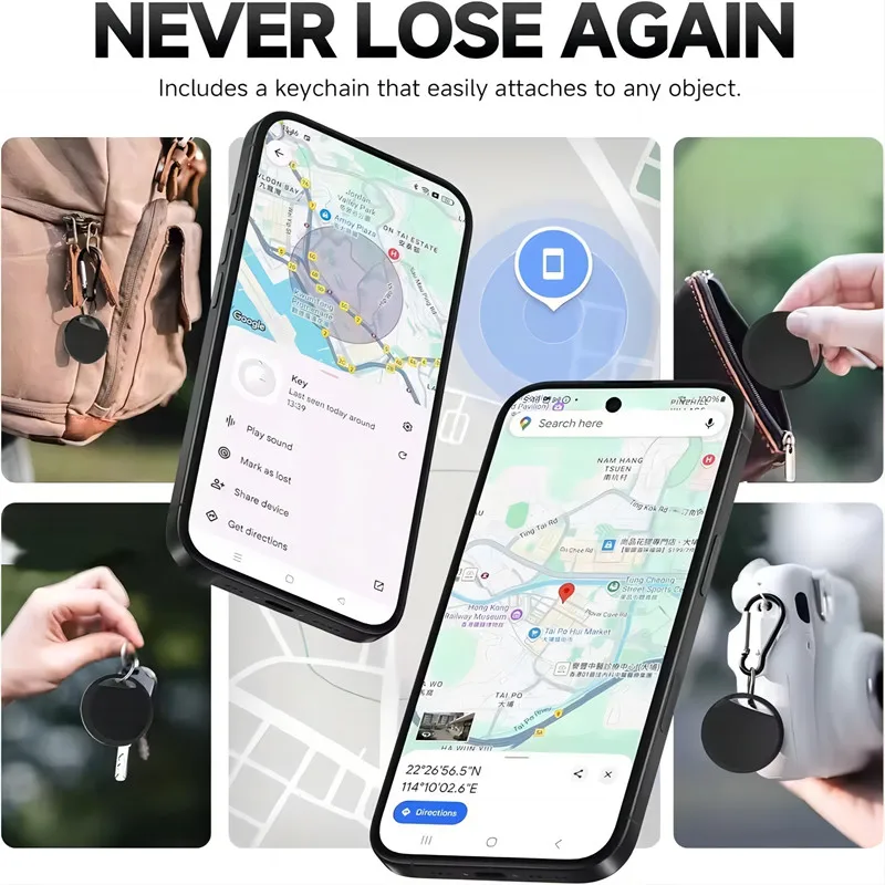 Воздушные метки Android Bluetooth Tracker Tag Работа с приложением Google Find Hub Smart Search Locator Tracking Device Поиск предметов для ключей
